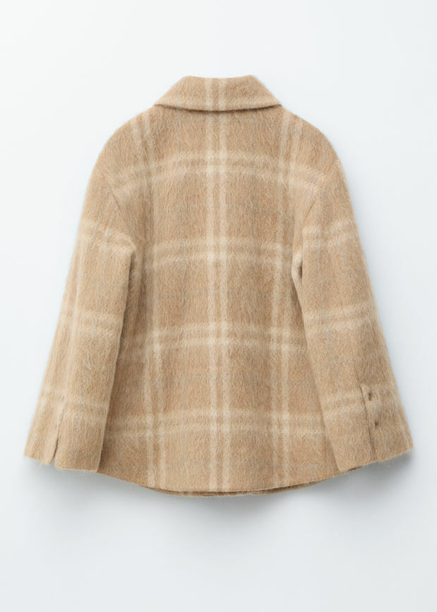 앤아더스토리즈 울 셔츠 자켓의 체크 베이지컬러 Product입니다.