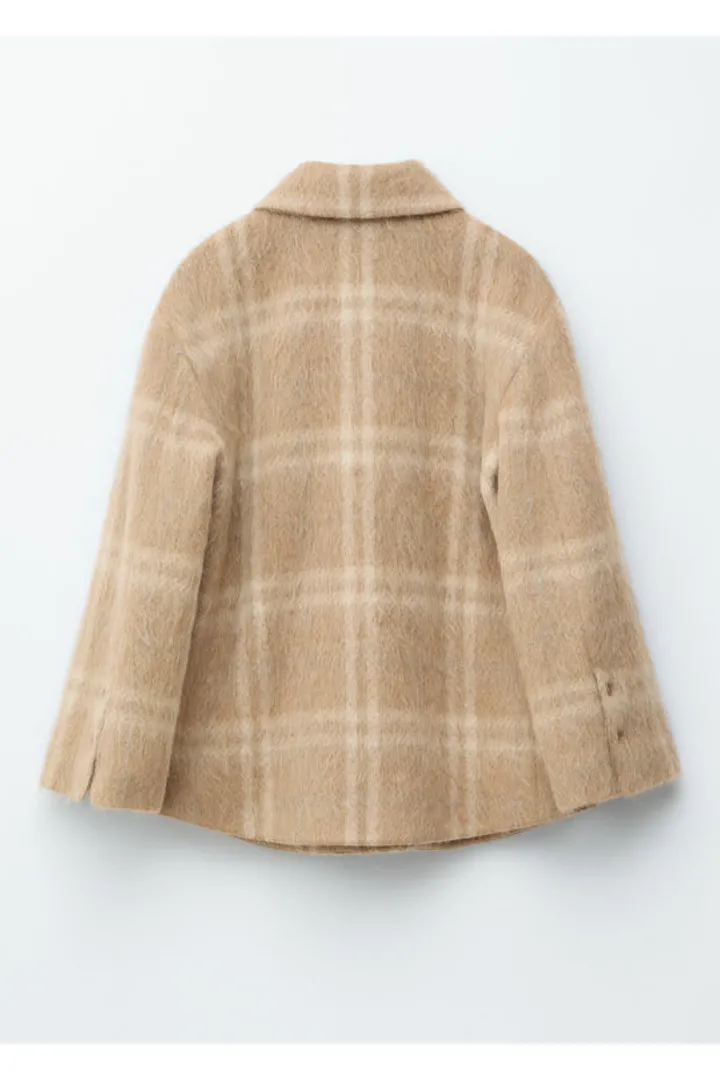 앤아더스토리즈 울 셔츠 자켓의 체크 베이지컬러 Product입니다.