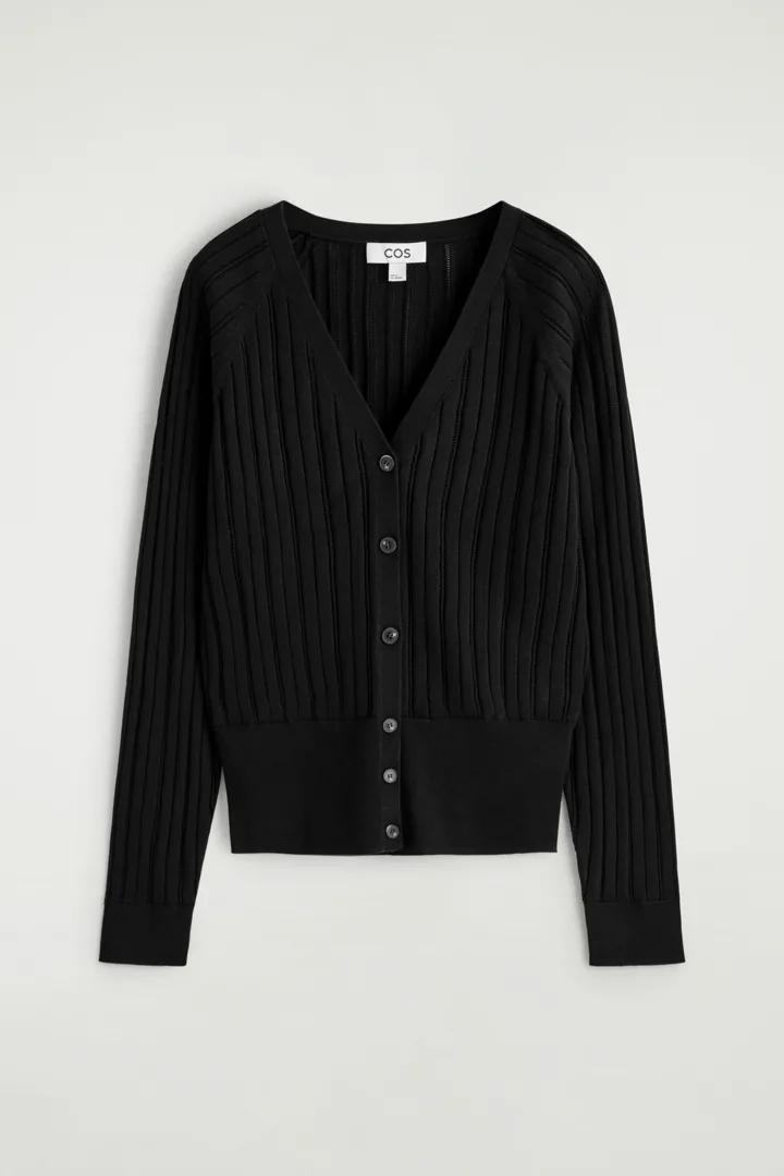 COS default image 5 of 블랙 in 포인텔 니트 코튼 가디건