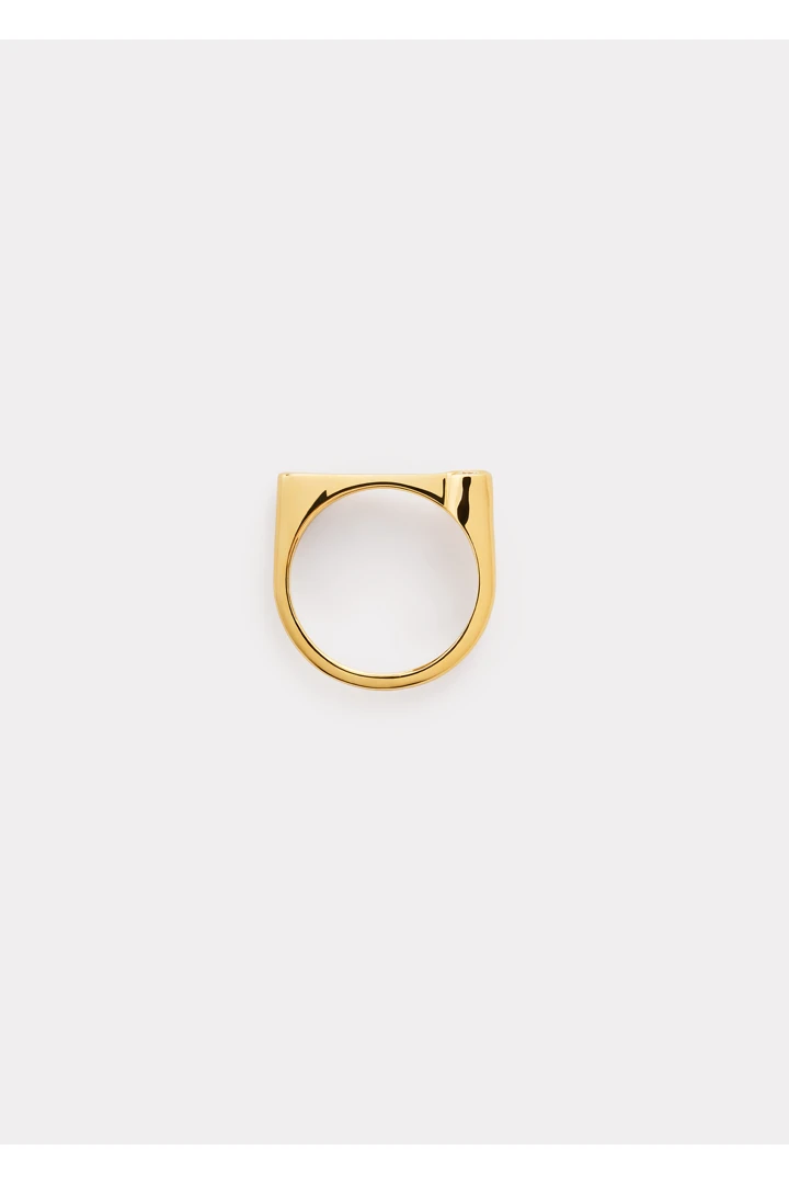 TOTEME 시그넷 다이아몬드 미디 링 18KT 골드의 골드컬러 3번쨰 이미지입니다.