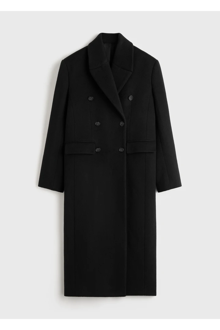 TOTEME 브로드 코트 블랙의 블랙컬러 5번쨰 이미지입니다.