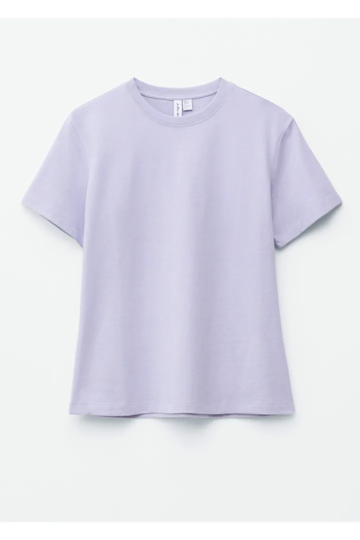&OS image 17 of 퍼플 in 코튼 크루 넥 티셔츠