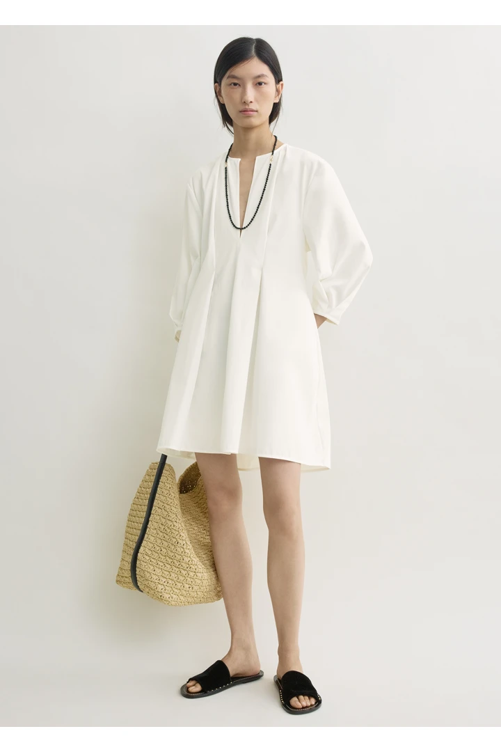 TOTEME default image 18 of 화이트 in 벌룬 슬리브 코튼 드레스 화이트