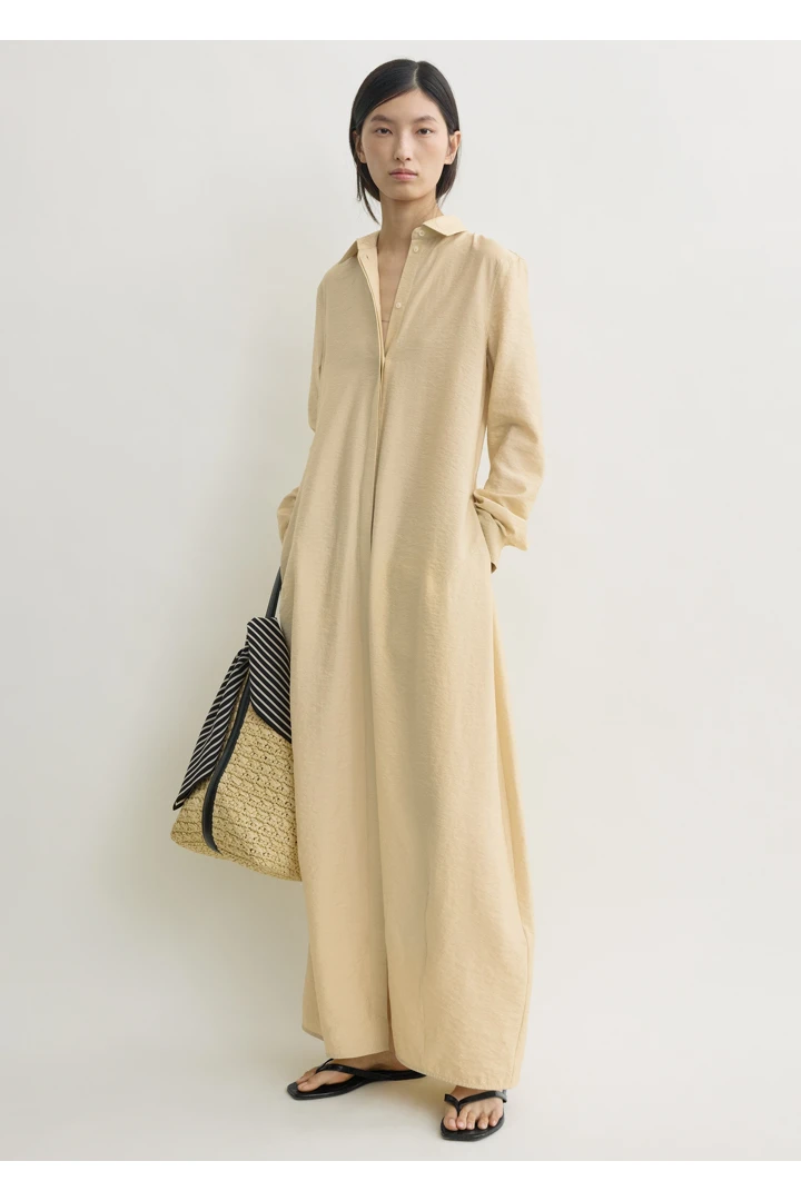 TOTEME default image 15 of 크림 in 패러슈트 셔츠 드레스 스톤