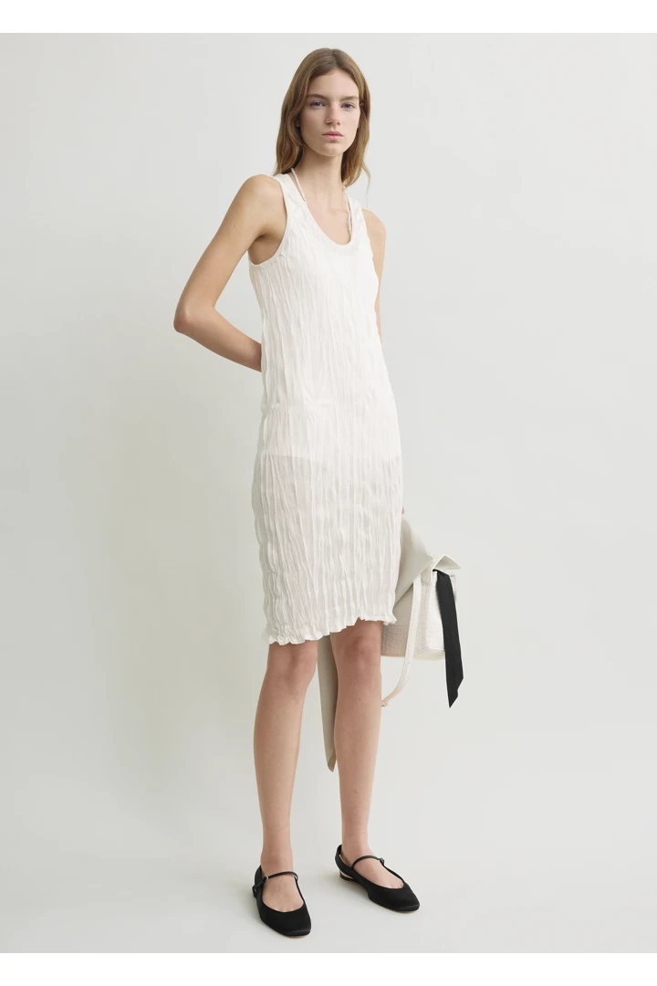 TOTEME default image 9 of 화이트 in 크링클드 니트 탱크탑 드레스 화이트