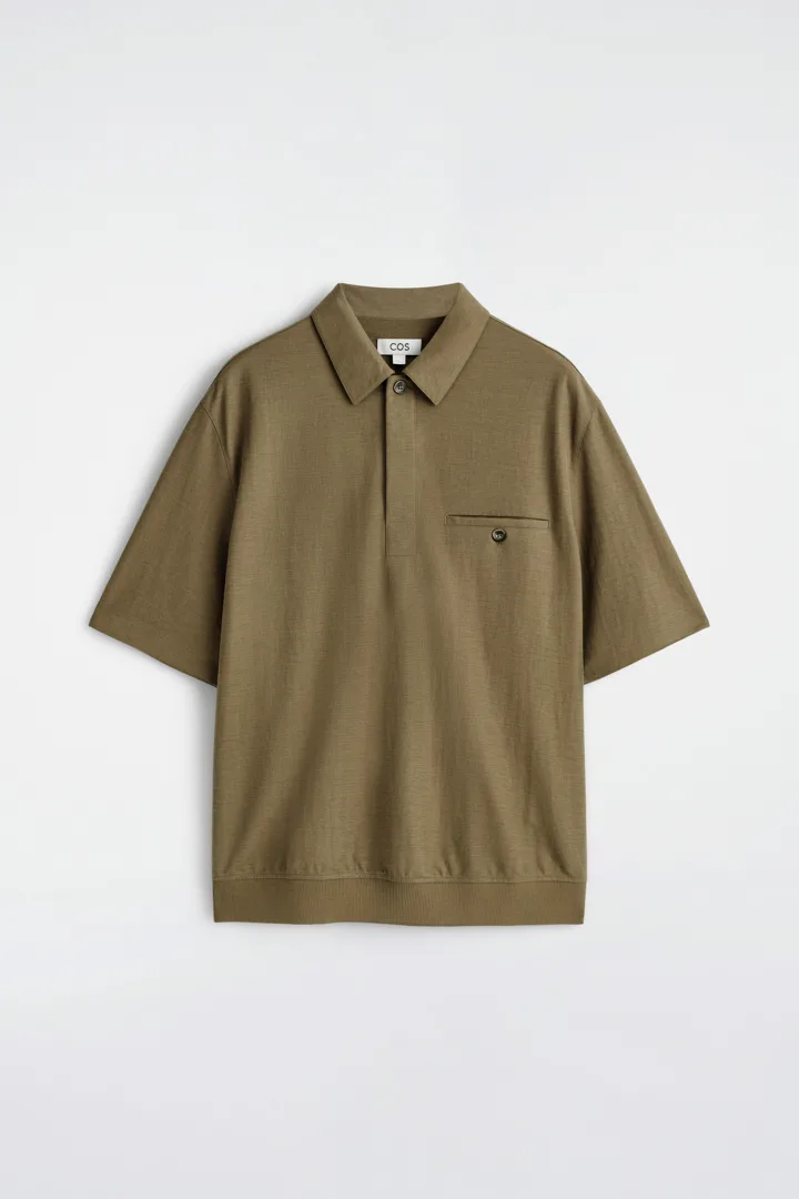 COS default image 1 of 브라운 in 저지 폴로 셔츠