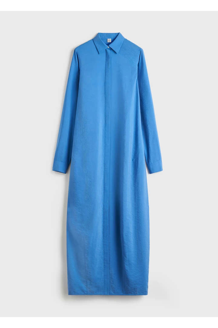 TOTEME 패러슈트 셔츠 드레스 코발트의 코발트컬러 5번쨰 이미지입니다.