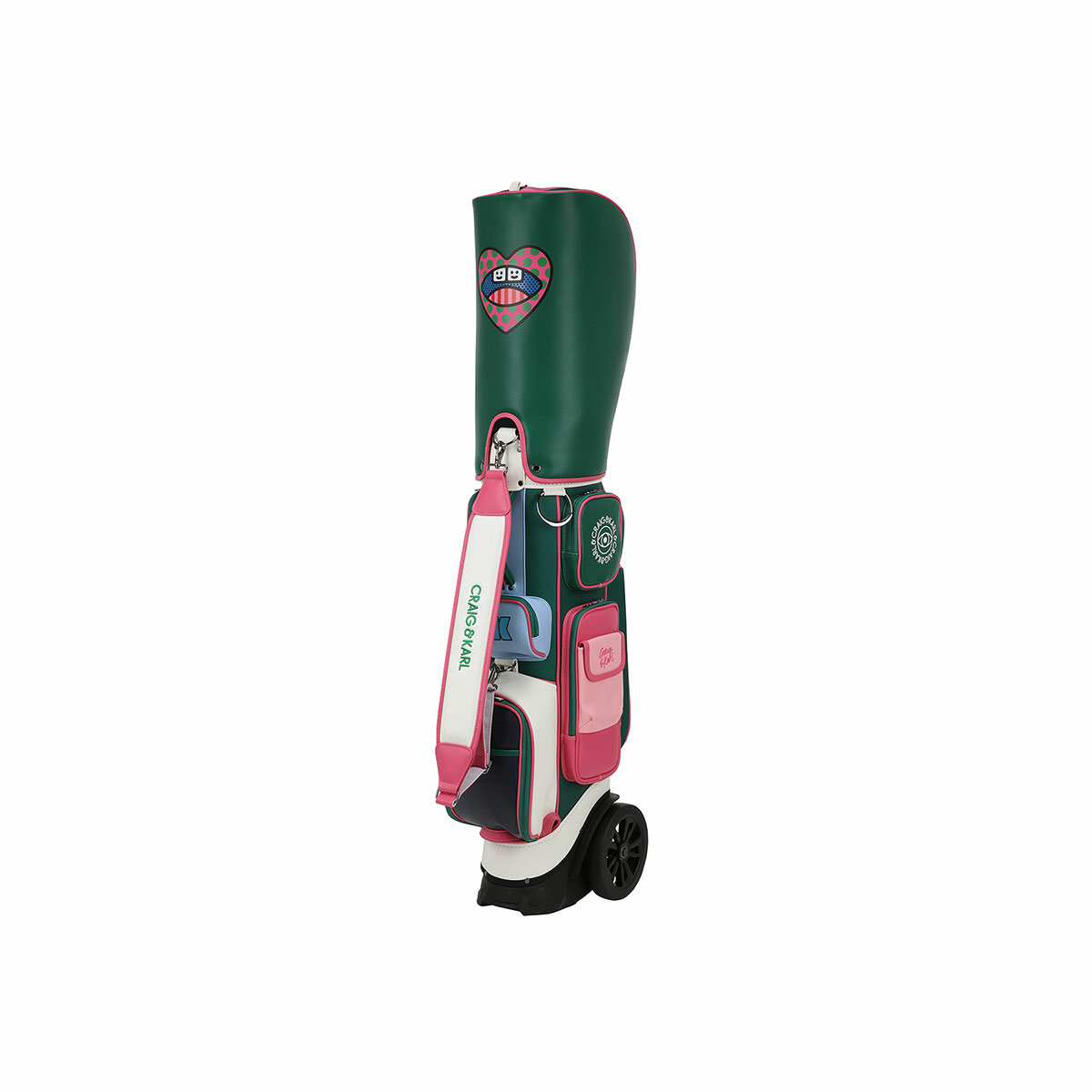 스트라이프 컬러블럭 포켓 휠 캐디백 C263LCB651 GREEN +할인쿠폰