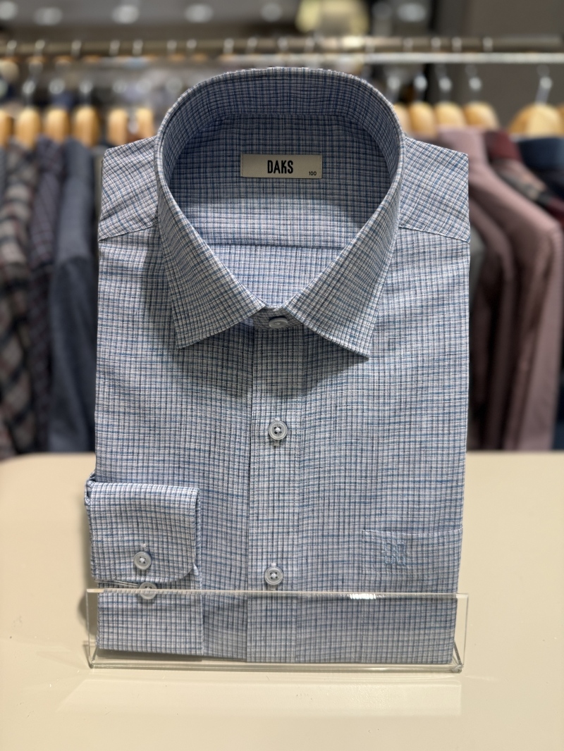 [현대백화점] 닥스 셔츠 일반핏 긴소매 마혼방 마이크짜임 패턴 남방 (DMS3SHDL122B1) +할인쿠폰