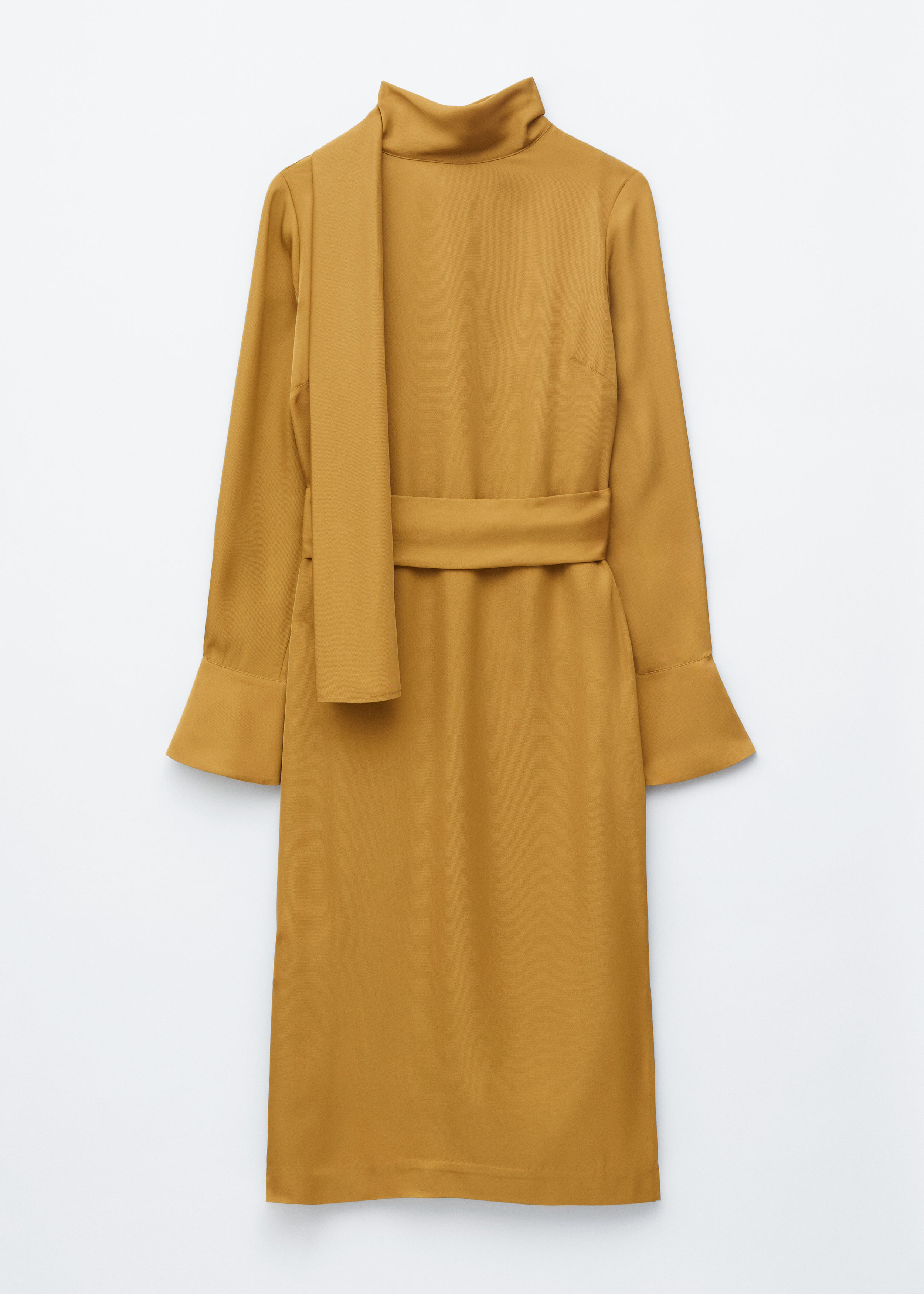 앤아더스토리즈 스카프 넥 미디 드레스의 머스타드 옐로우컬러 Product입니다.