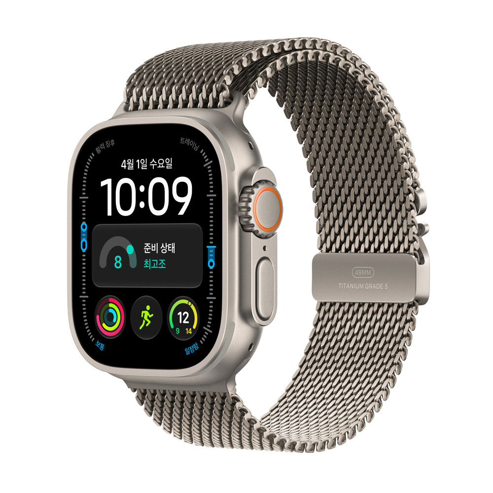 [현대백화점] Apple Watch Ultra 4 GPS + Cellular 49mm 내추럴 티타늄 케이스와 내추럴 티타늄 밀레니즈 루프 - L MJAA4KH/A