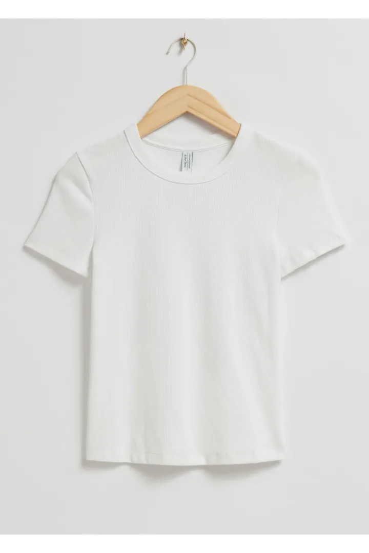 &OS image 0 of 화이트 in 립 크롭 티셔츠