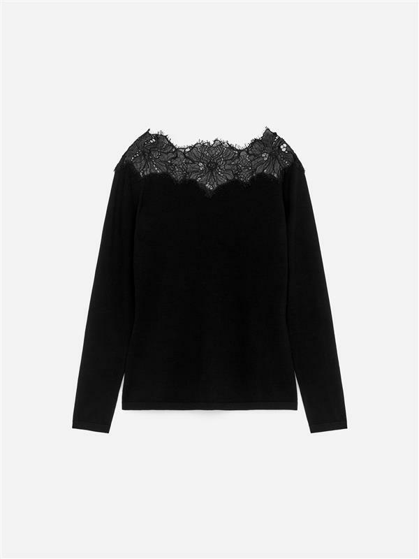 ARKET default image 8 of Black in 레이스 디테일 니트 탑