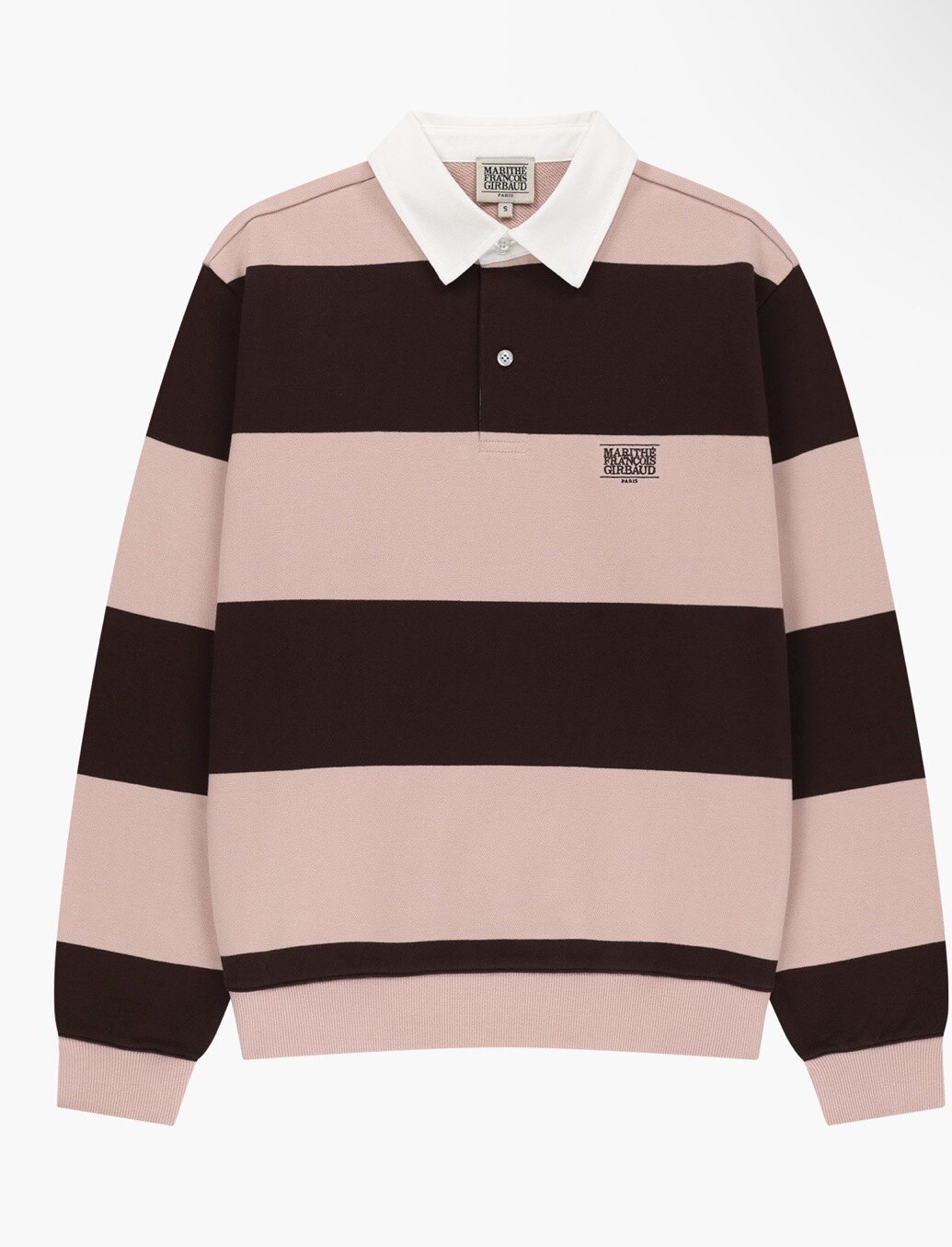 SMALL CLASSIC LOGO RUGBY STRIPE SWEATSHIRT brown 상품 이미지