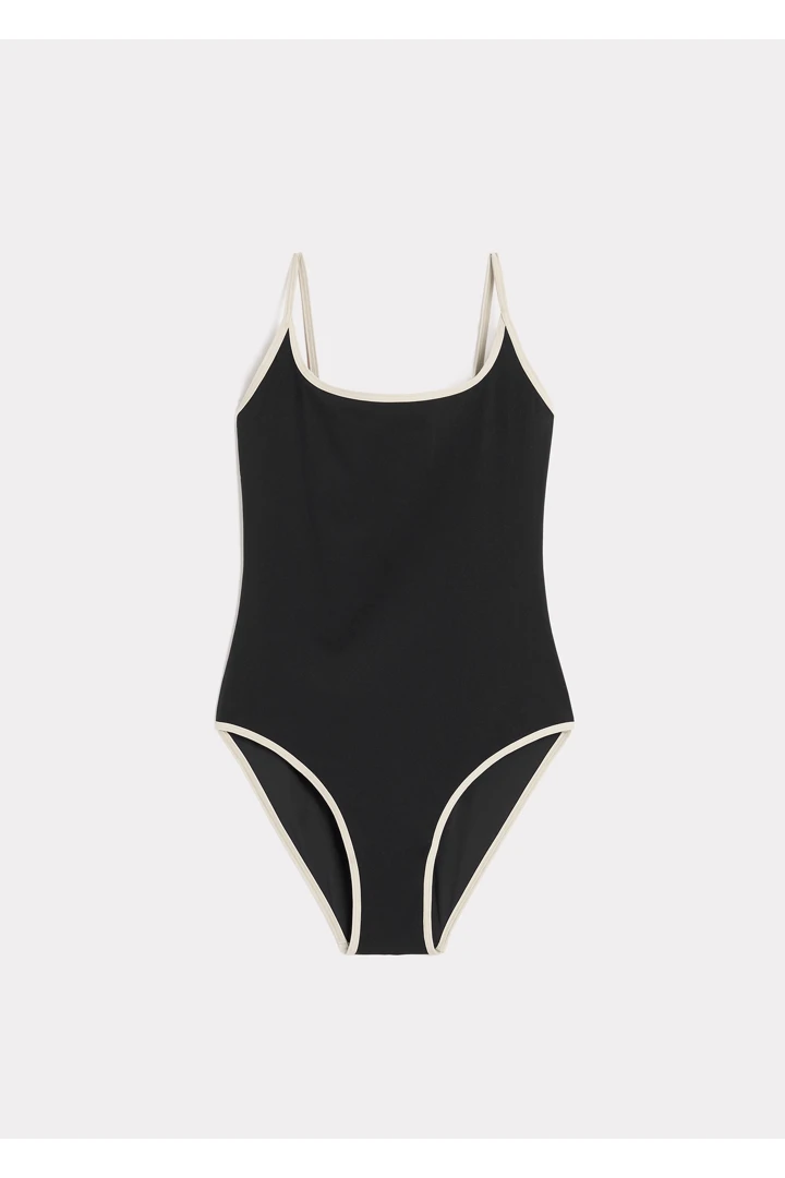 TOTEME default image 18 of 블랙 in 스트라이프 엣지 스윔수트 블랙