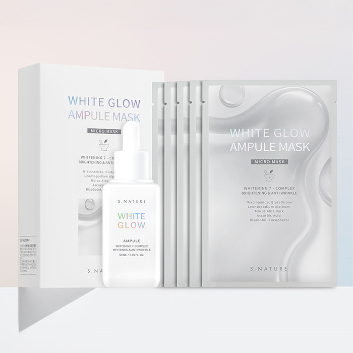 [현대백화점] 에스네이처 화이트 글로우 앰플 50ml+글로우 마스크팩 5매 세트 +할인쿠폰