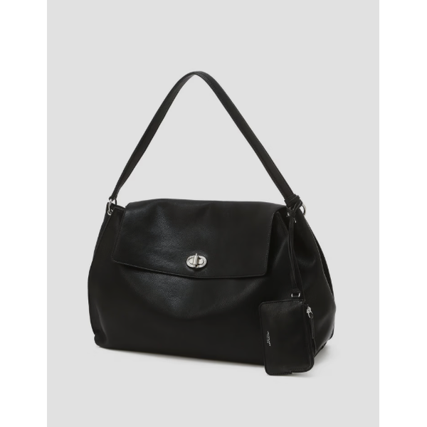 [현대백화점] JABA6E100BK  블랙 가죽 오브 장식 숄더백 L (16인치노트북수납가능) +할인쿠폰