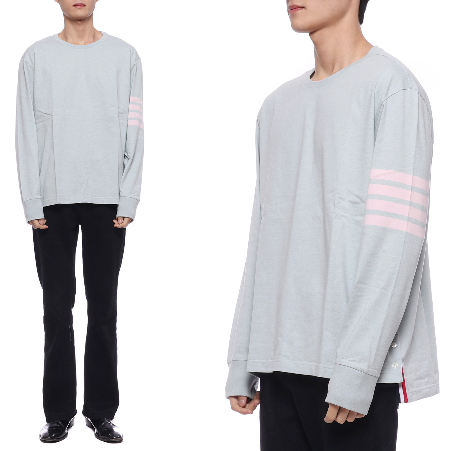 [현대백화점] [톰브라운] 22FW 남성 사선 완장 긴팔티셔츠 (MJS117A_06221_450_22F) +할인쿠폰