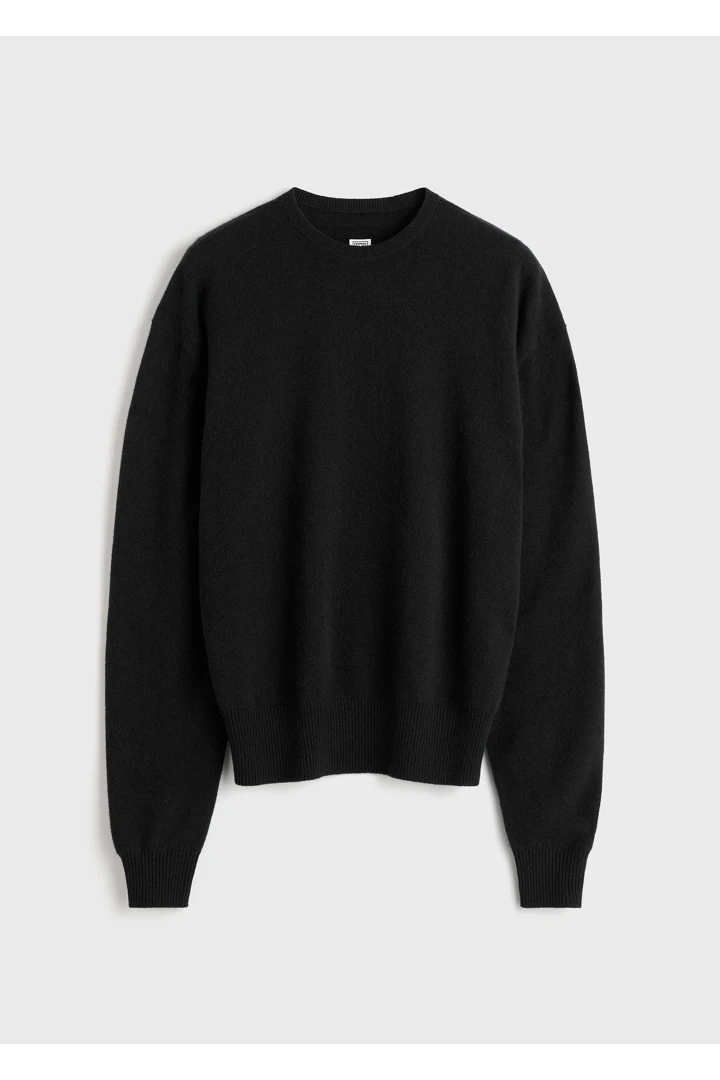 클래식 캐시미어 크루 니트 블랙