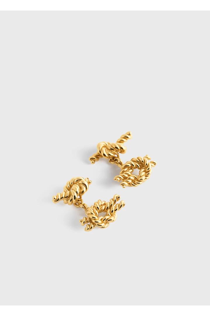 TOTEME 로프 너트 커프 링크스 골드의 골드컬러 5번쨰 이미지입니다.