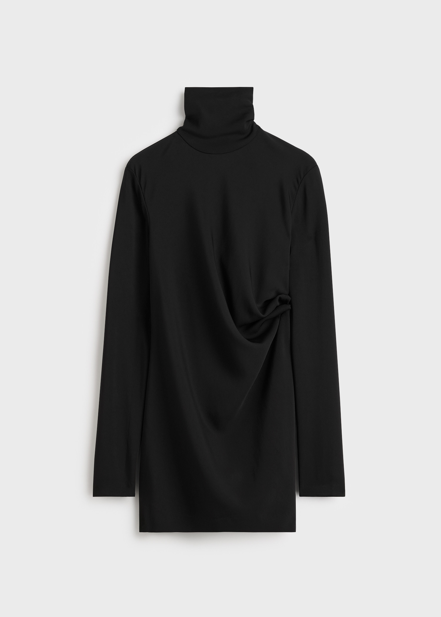 하이넥 트위스트 블라우스 블랙