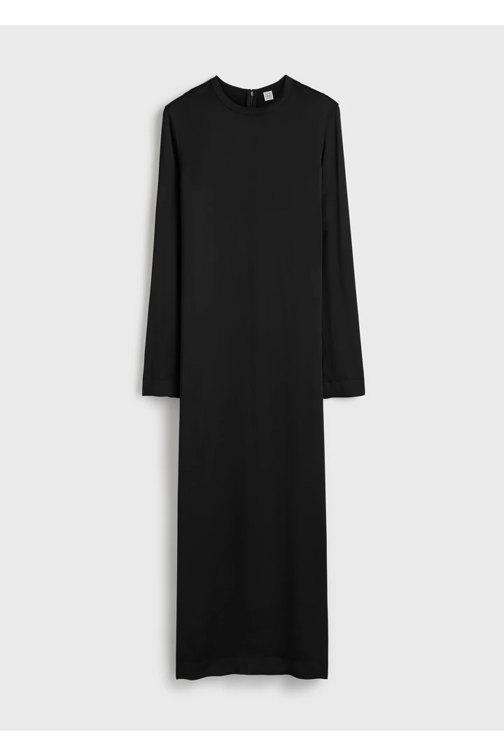 롱 새틴 드레스 블랙