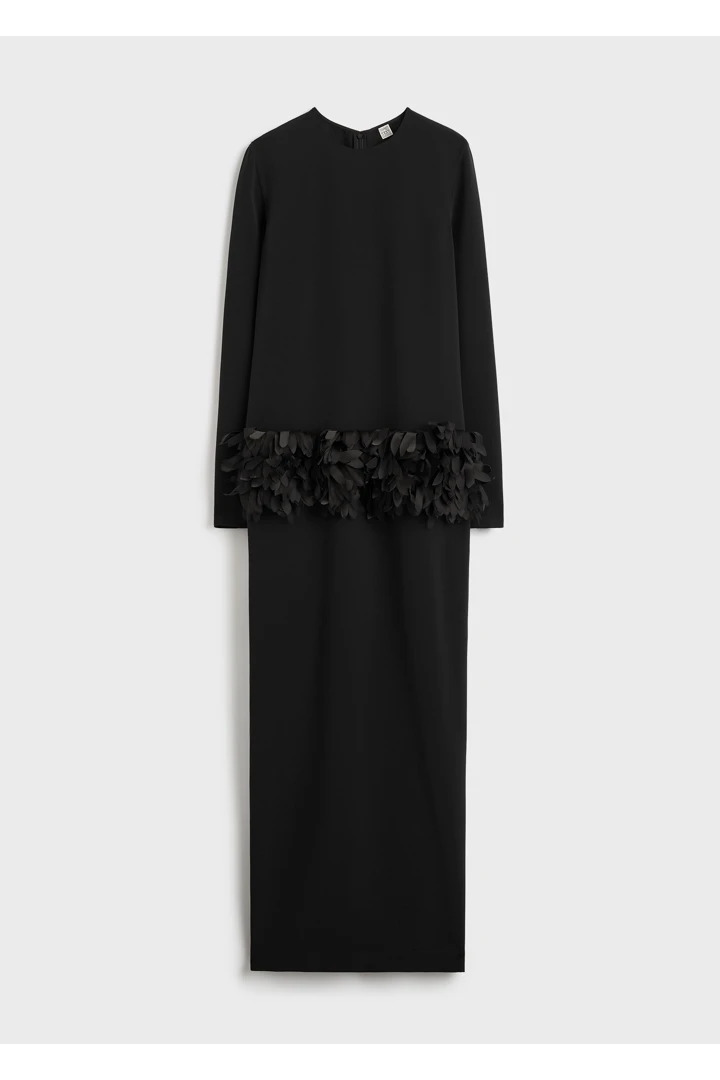 페탈 드레스 블랙