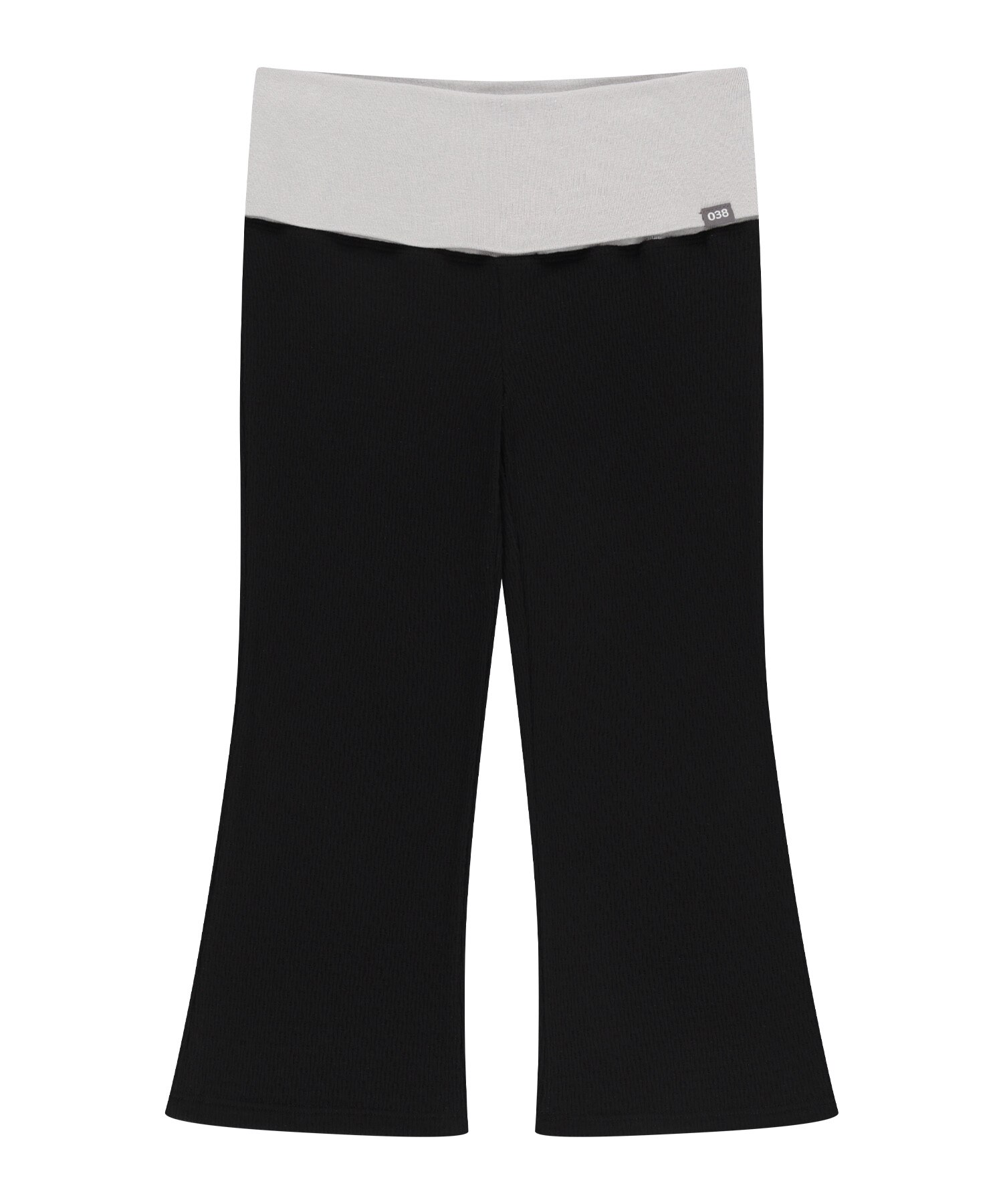 038 MINI WAFFLE FOLDING LEGGINGS BLACK 상품 이미지