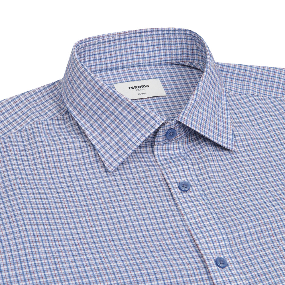 레노마 와이셔츠 [현대백화점] [우리카드7%할인~04/12]RQSSG1-035BU 다림질 필요없는 시어서커 미니체크 봄 여름 긴소매 밑단일자남방 +할인쿠폰