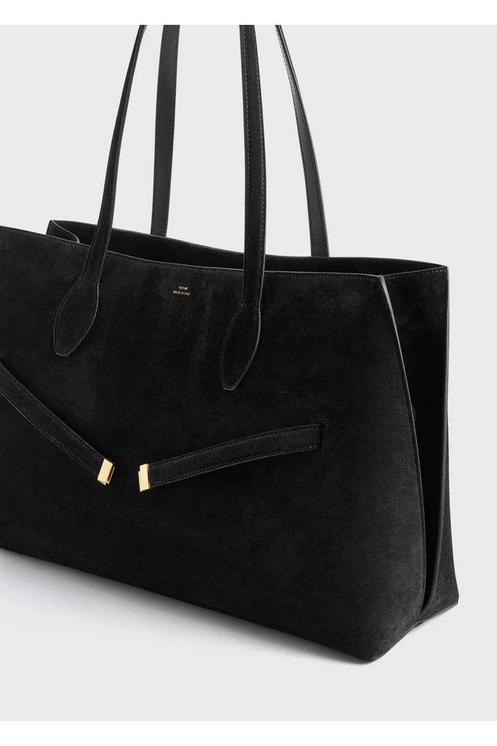 TOTEME 스웨이드 라운지 토트 백 블랙의 블랙컬러 3번쨰 이미지입니다.