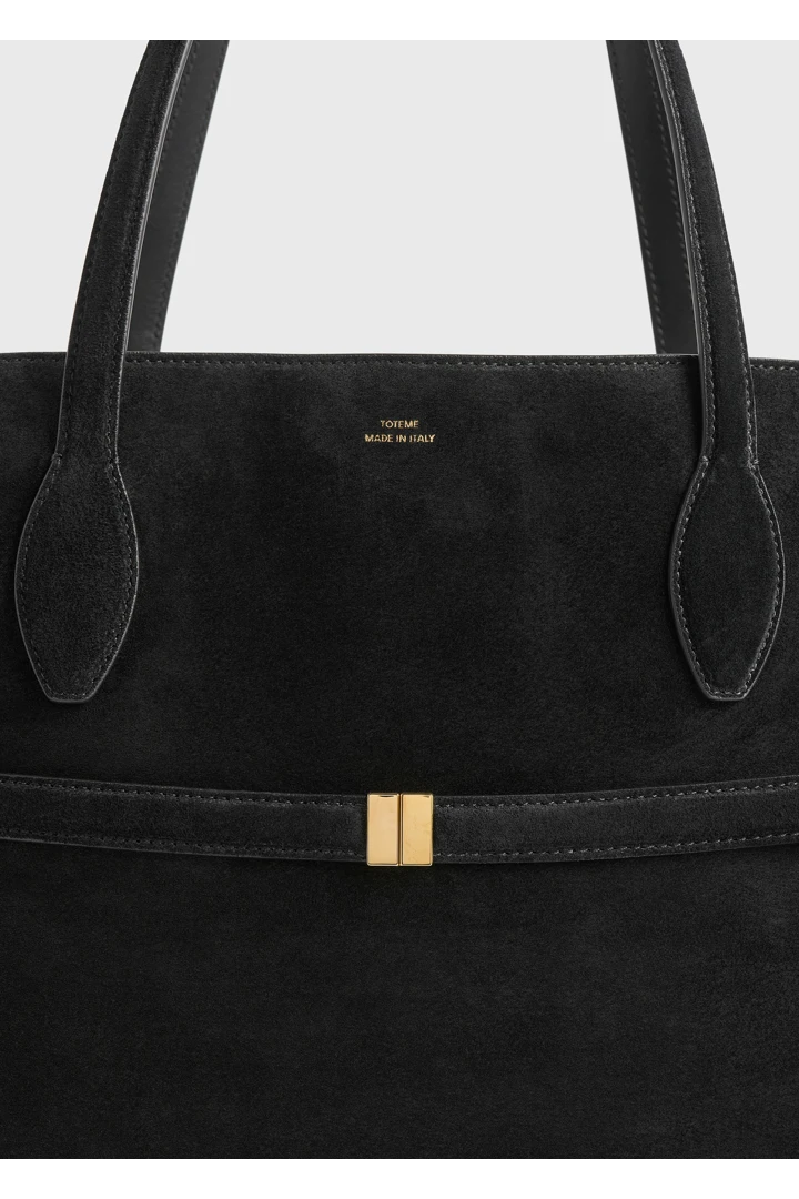 TOTEME 스웨이드 라운지 토트 백 블랙의 블랙컬러 5번쨰 이미지입니다.