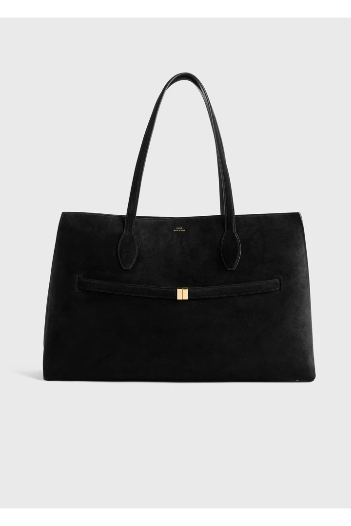TOTEME 스웨이드 라운지 토트 백 블랙의 블랙컬러 8번쨰 이미지입니다.