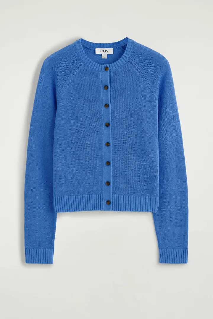 COS default image 0 of 블루 in 니티드 리넨 가디건