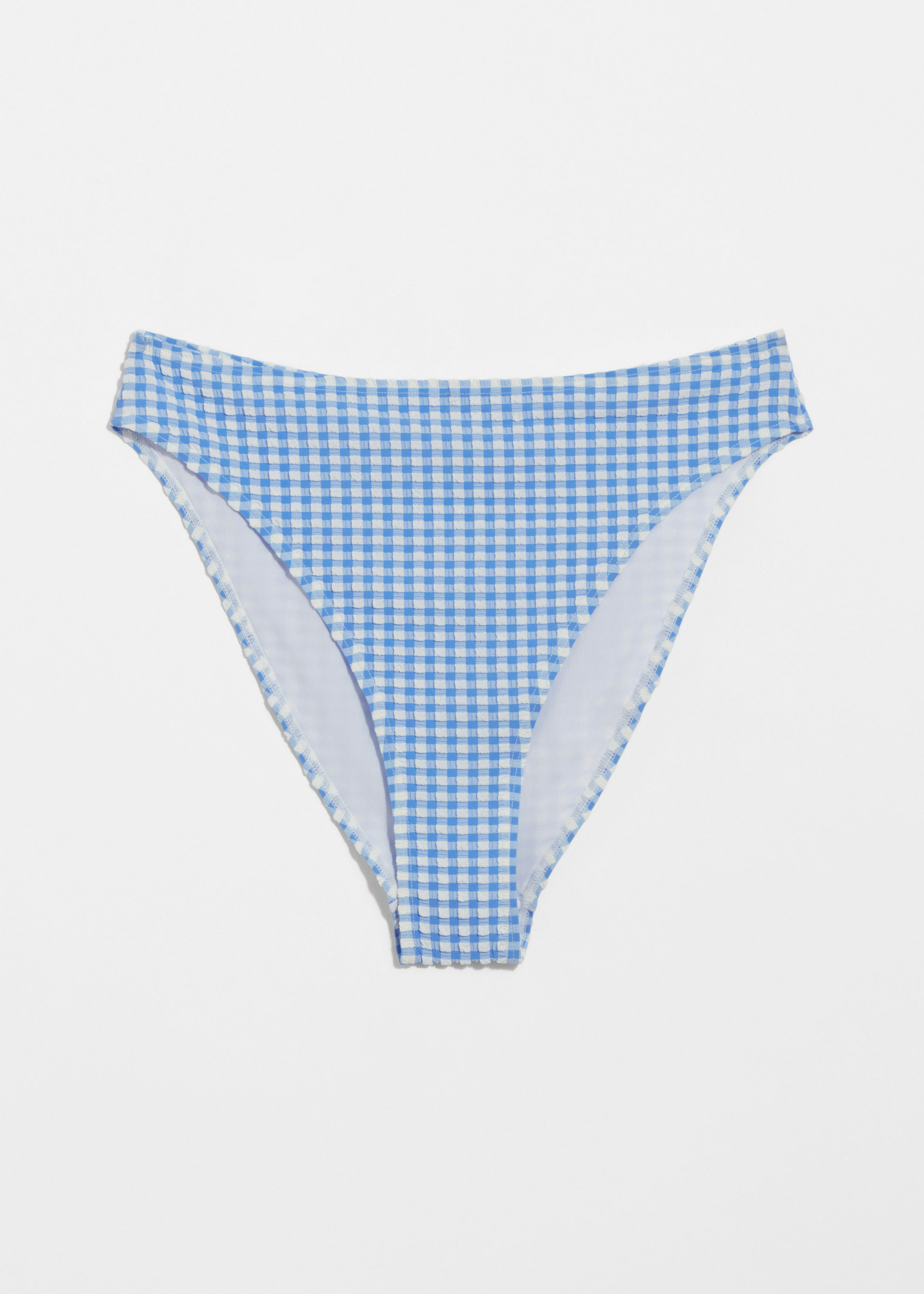 앤아더스토리즈 하이 컷 비키니 브리프의 블루-화이트 체크컬러 Product입니다.