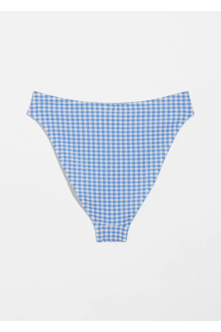 앤아더스토리즈 하이 컷 비키니 브리프의 블루-화이트 체크컬러 Product입니다.