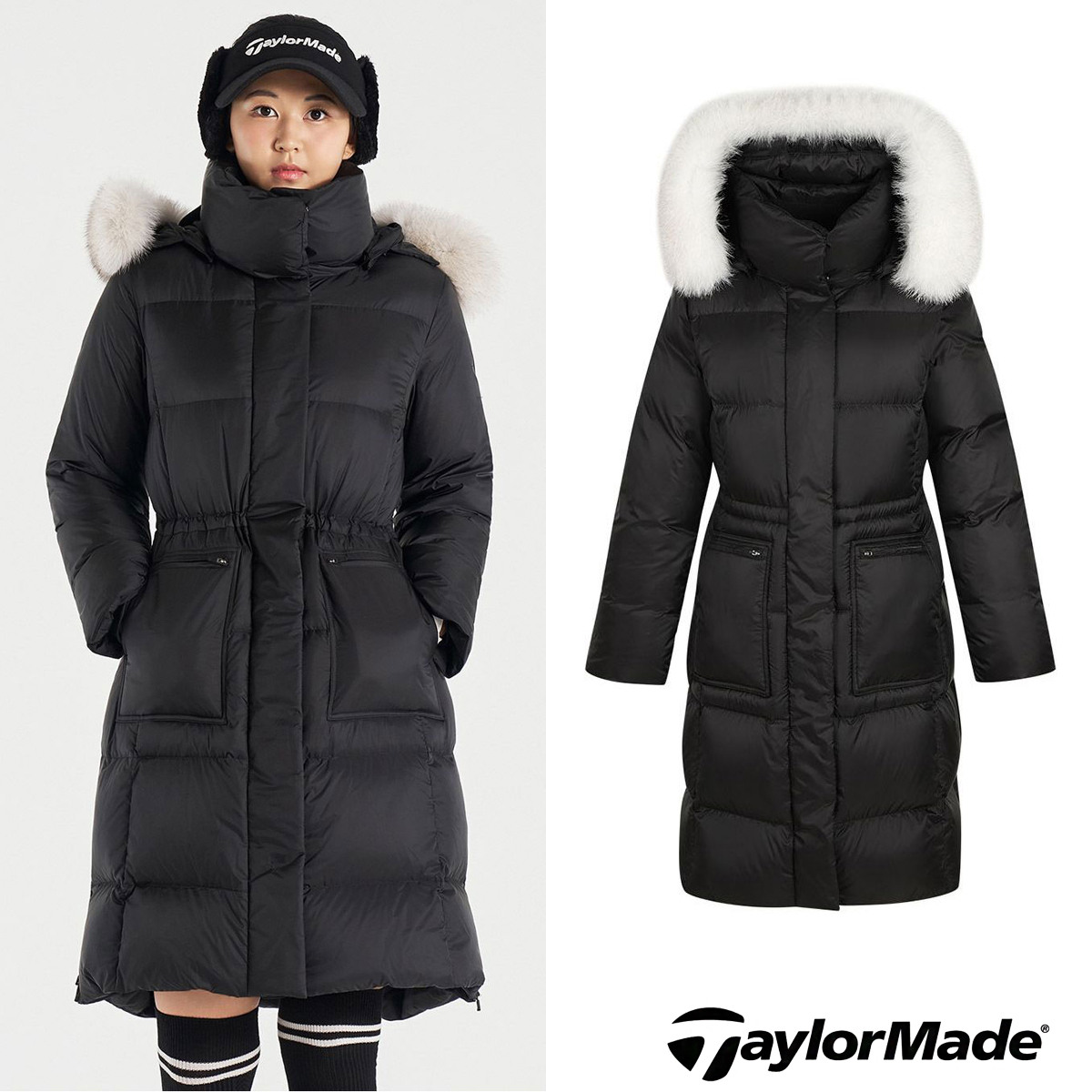 (주)한성에프아이 어패럴 골프 웨어 25 F/W O83HS01 999 여성 겨울 폭스퍼 헤비 구스다운 점퍼 롱패딩 자켓 +할인쿠폰