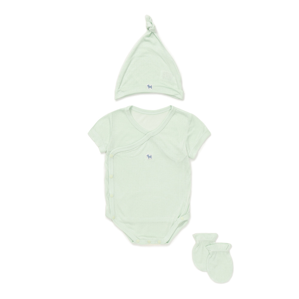 (주)서양네트웍스/블루독베이비 [현대백화점] 블루독베이비(hu) 26SS여름신상 GN)쿠키슈세트바디수트 46370-040-03 우주복 +할인쿠폰