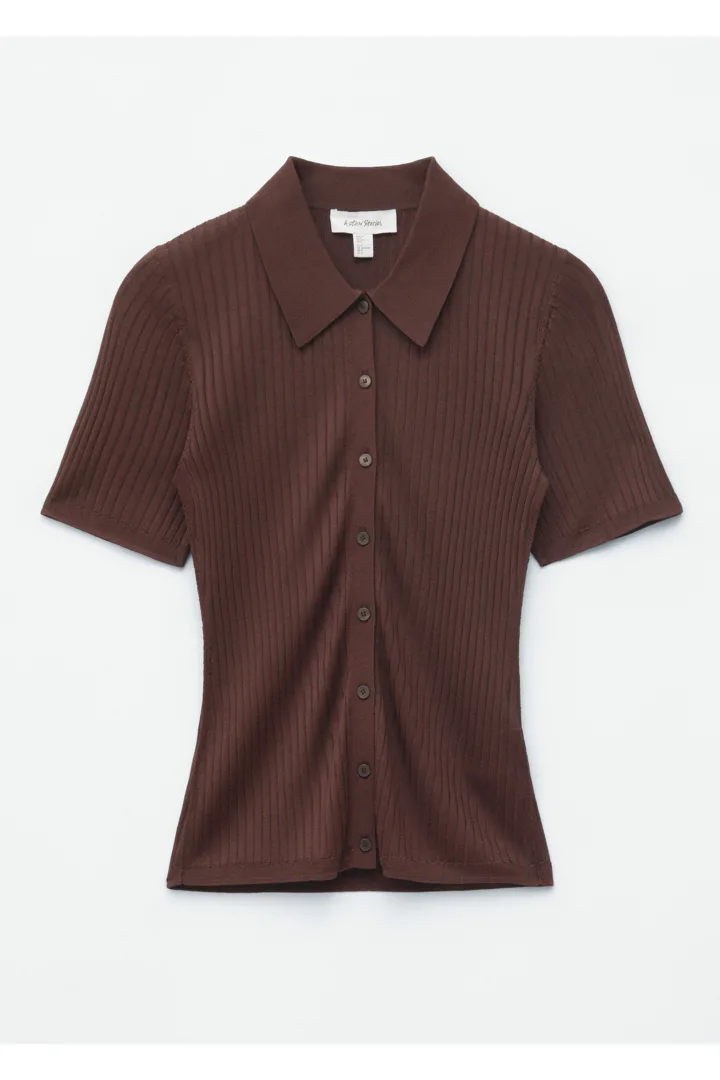 &OS image 12 of 브라운 in 립 니트 탑