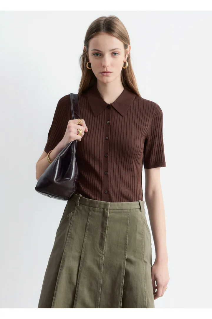 &OS image 12 of 브라운 in 립 니트 탑