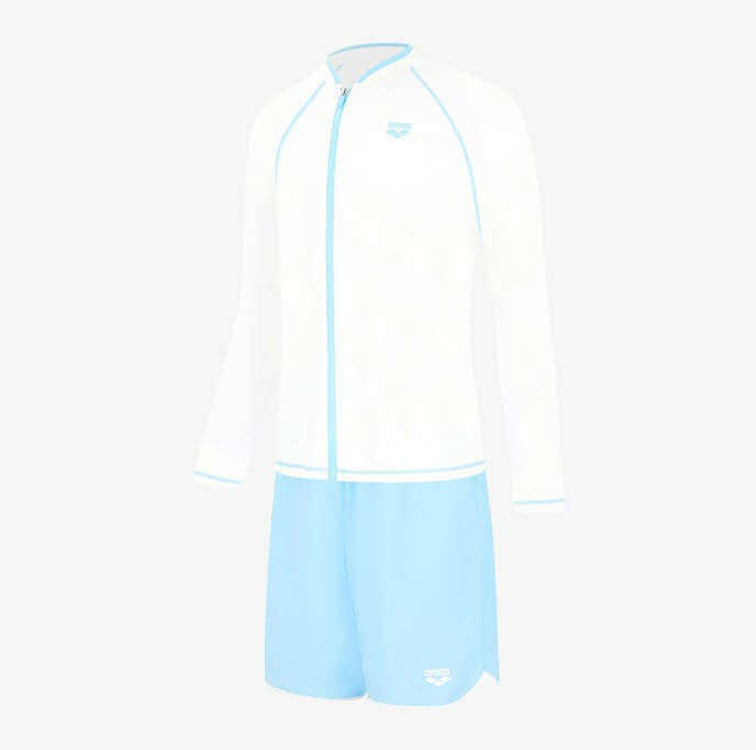 (주)동인스포츠 [현대백화점] 웨이비 레귤러핏 집업 래쉬가드 세트(A6BM1PC01WHT) +할인쿠폰