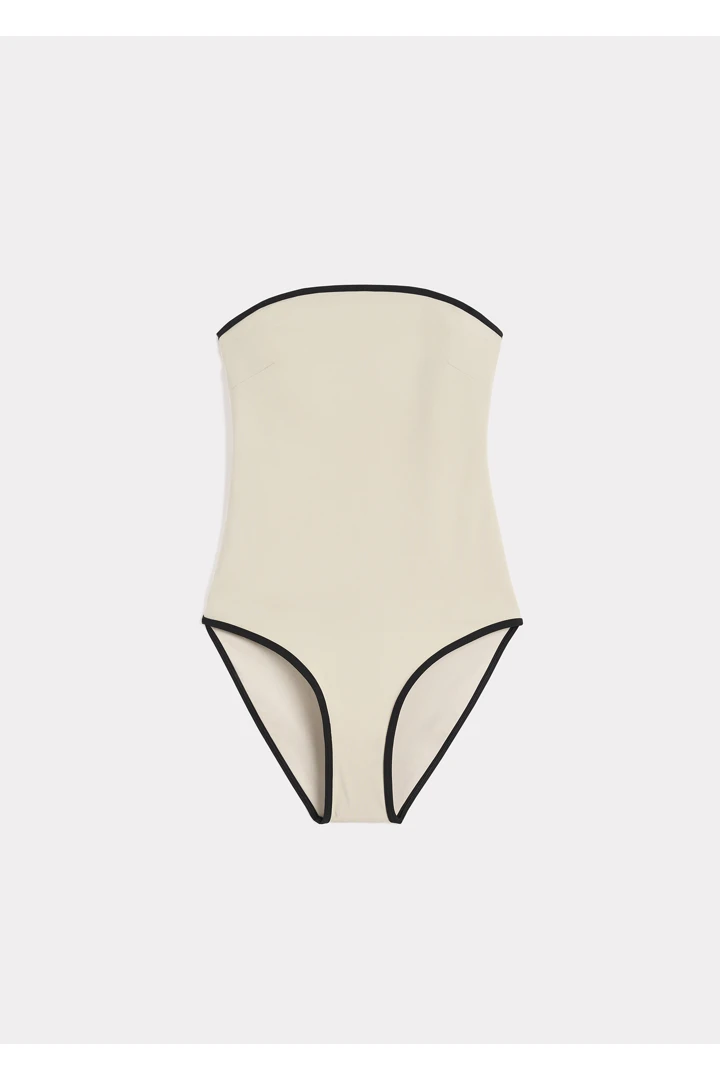 스트라이프 엣지 스트래플리스 스윔수트 라이트 헤이