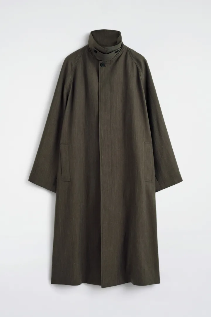 COS default image 10 of 브라운 in 라이트웨이트 코튼 헤링본 트렌치코트