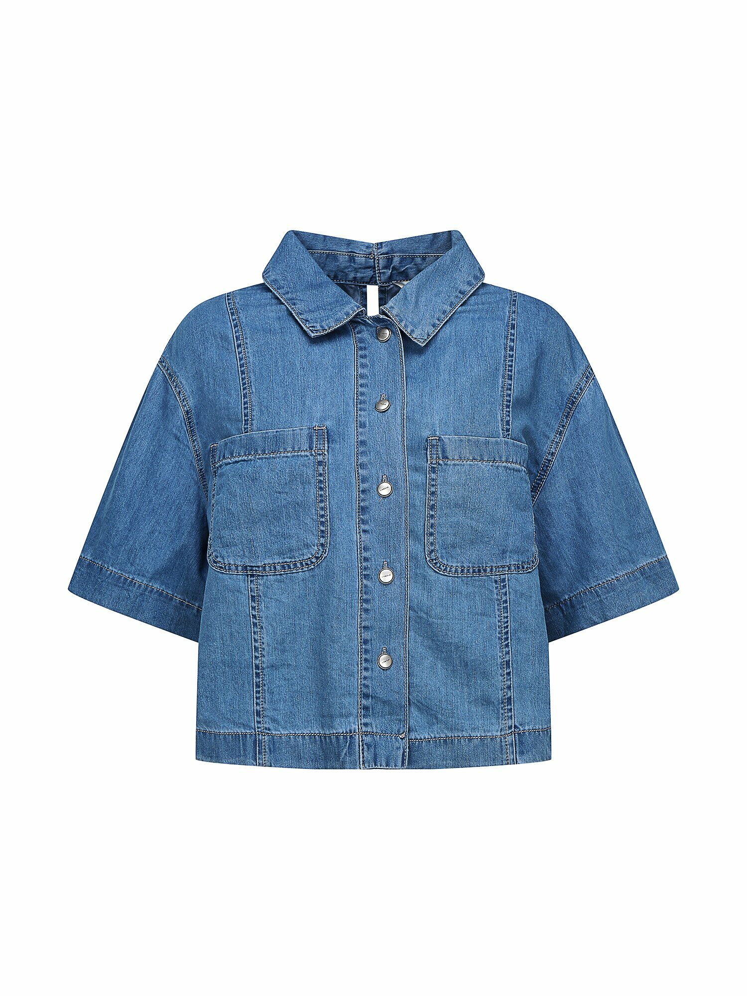 [현대백화점] 루즈핏 크롭 데님 셔츠 블라우스 GS5A8BLJ92 (1color) +할인쿠폰