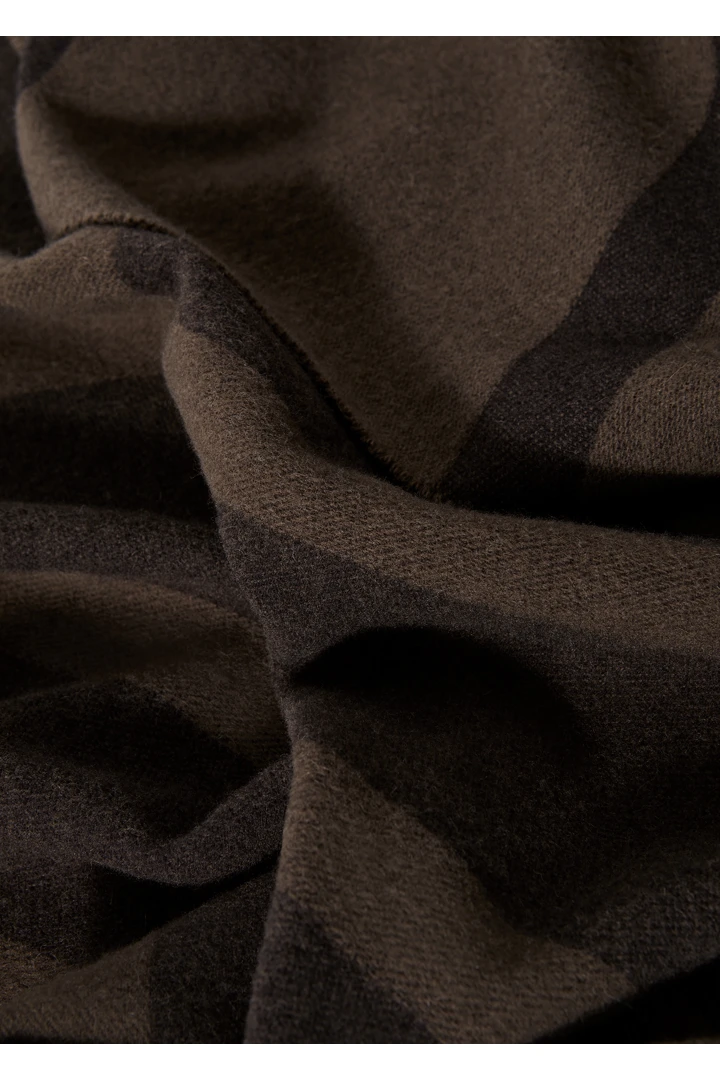 TOTEME 모노그램 자카드 울 스카프 다크 브라운 모노그램의 다크 브라운 모노그램컬러 4번쨰 이미지입니다.