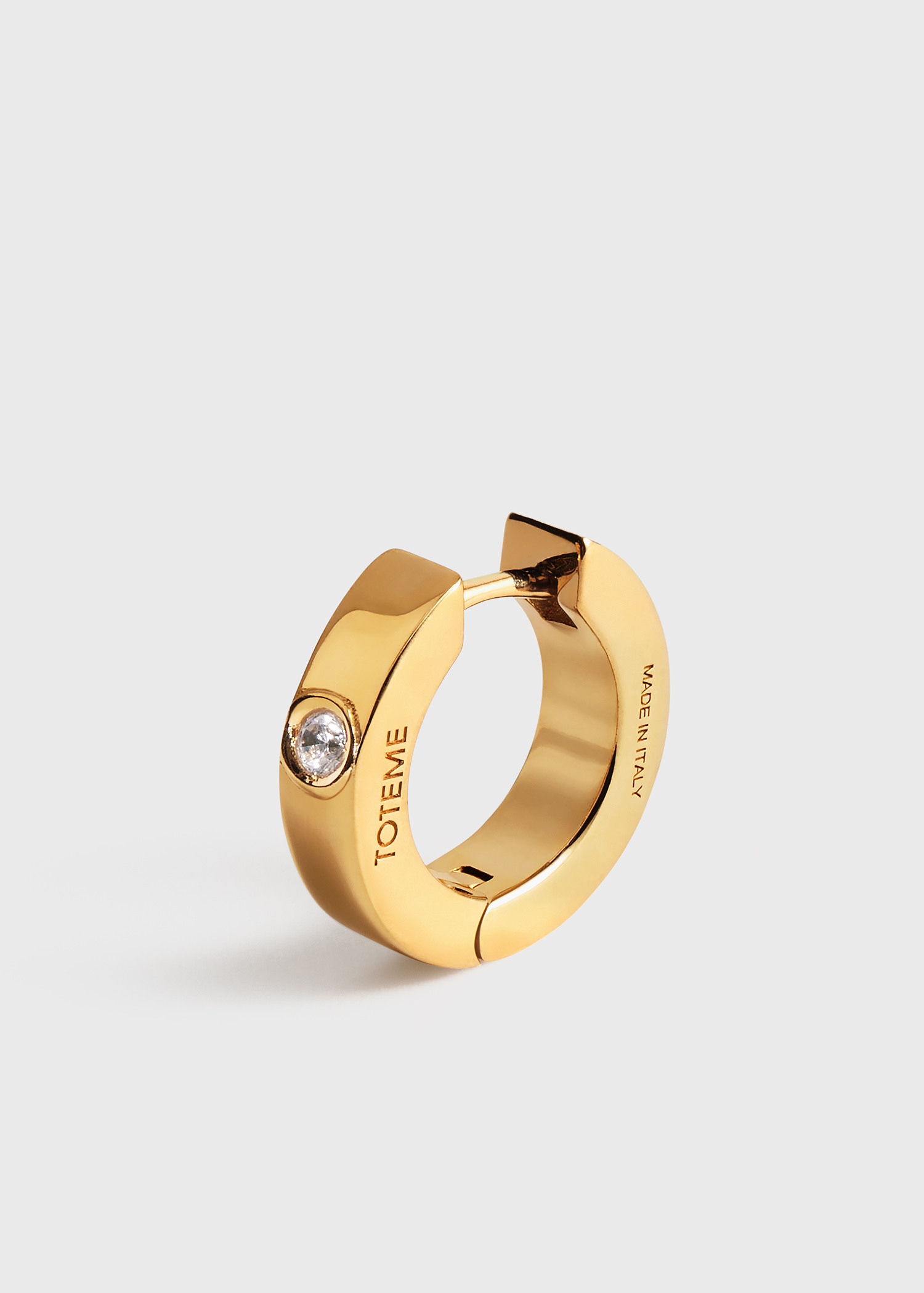 TOTEME default image 11 of 골드 in 베젤 다이아몬드 후프 이어링 18KT 골드