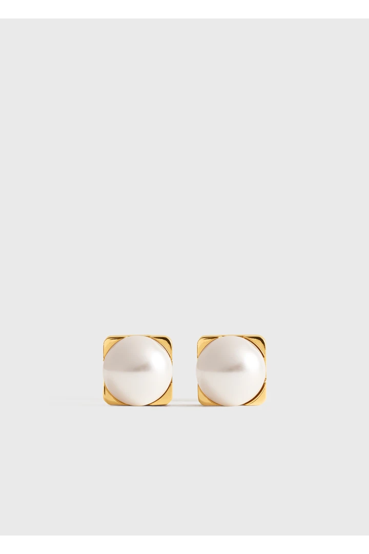 포우 펄 스터드 이어링 화이트