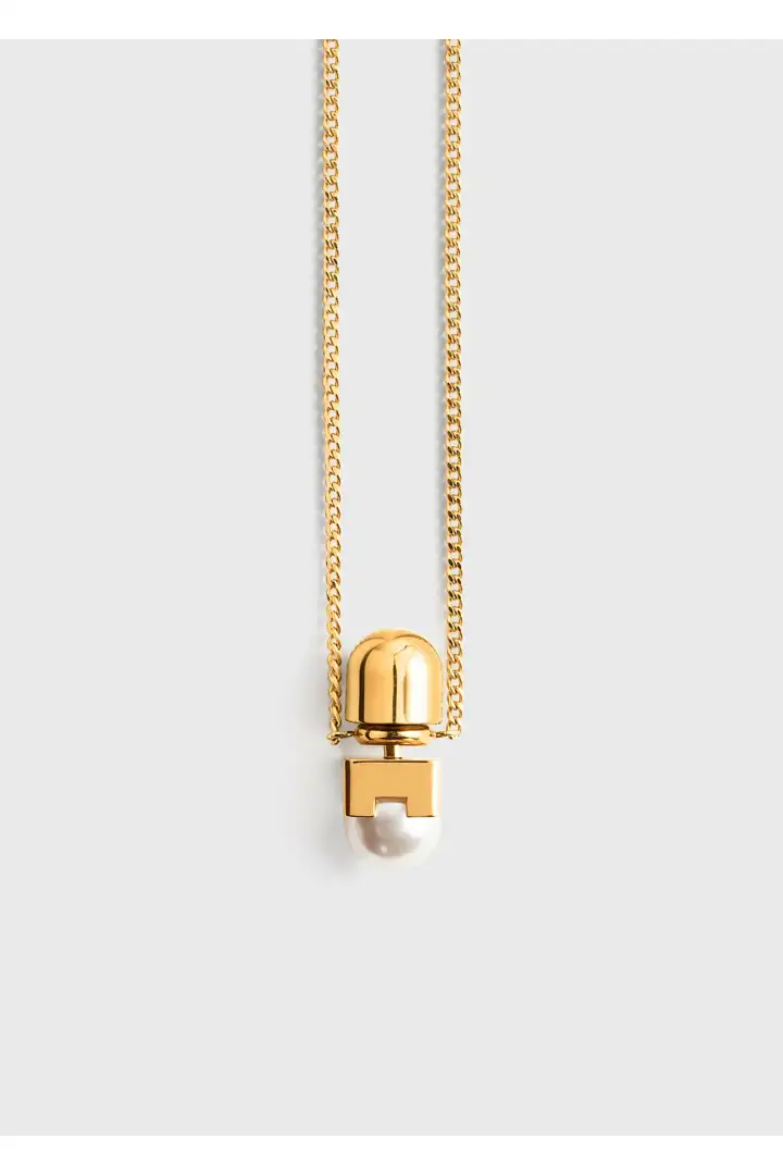 TOTEME 롱 포우 펄 네크리스 화이트의 화이트컬러 6번쨰 이미지입니다.