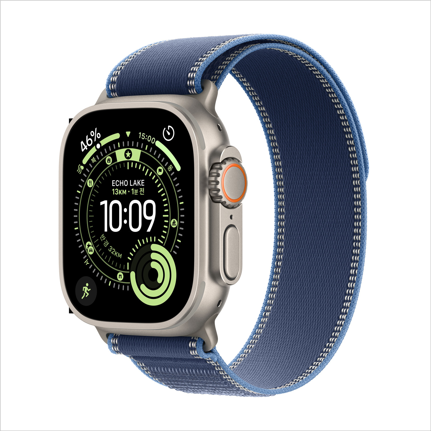 [현대백화점] Apple Watch Ultra 3 GPS+Cellular 49mm 내추럴 티타늄 블루/브라이트 트레일 루프 - M/L MEWU4KH/A