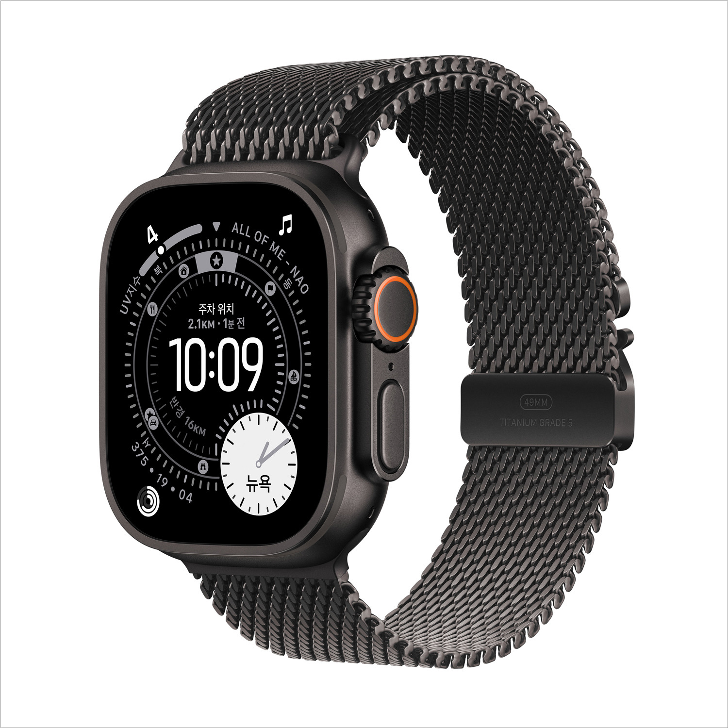 [현대백화점] Apple Watch Ultra 3 GPS+Cellular 49mm 블랙 티타늄 블랙 티타늄 밀레니즈 루프 - L MF1T4KH/A