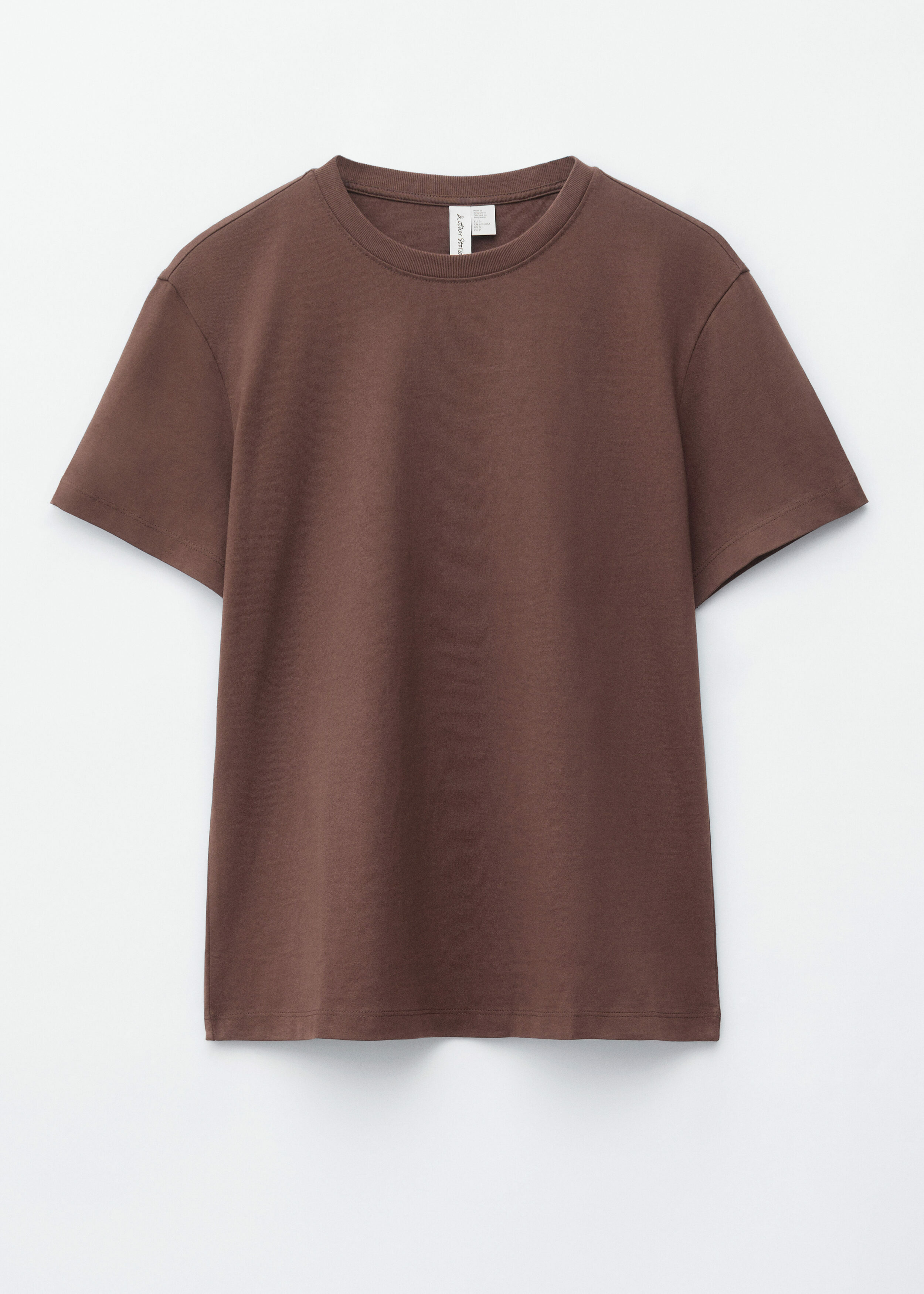 앤아더스토리즈 코튼 크루 넥 티셔츠의 다크 브라운컬러 Product입니다.